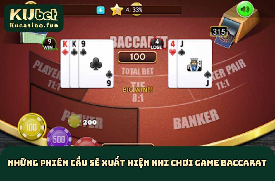 Những phiên cầu sẽ xuất hiện khi chơi game Baccarat